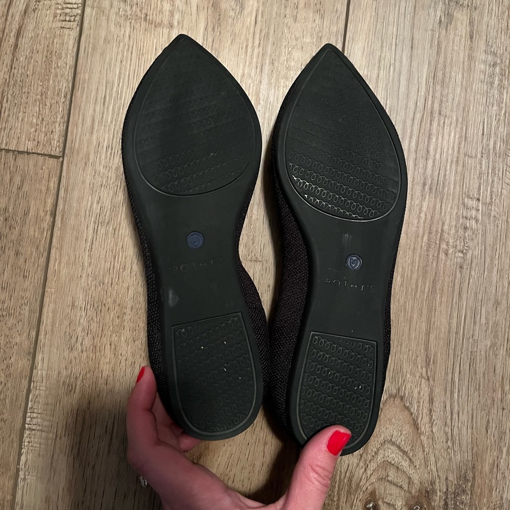 Rothy’s The Point Flats In Black Solid Size 8 - image 3